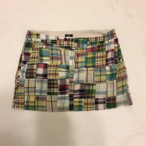 J Crew patchwork Madras Skirt